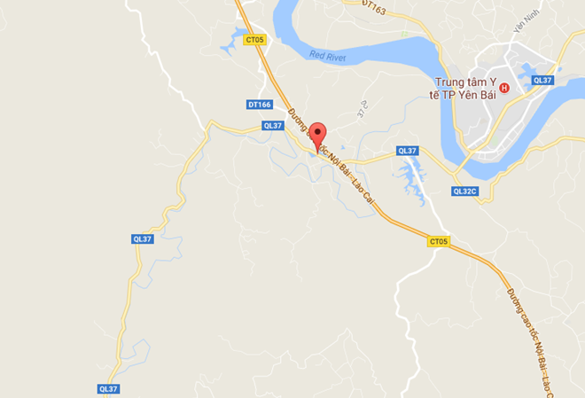 Yên Bái: Mưa lớn gây ngập Quốc lộ 37, giao thông bị chia cắt cục bộ Vị trí Quốc lộ 37.