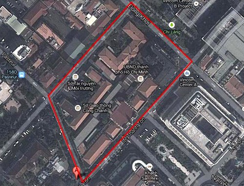 Chuyên gia khuyên TPHCM xây trung tâm hành chính mới ở Thủ Thiêm Vị tri trung tâm hành chính TP HCM. Ảnh: Google maps.