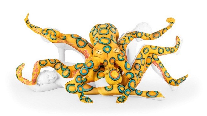 Kinh ngạc với những bức ảnh nghệ thuật 'bodypainting' Tác phẩm "Bạch tuộc".