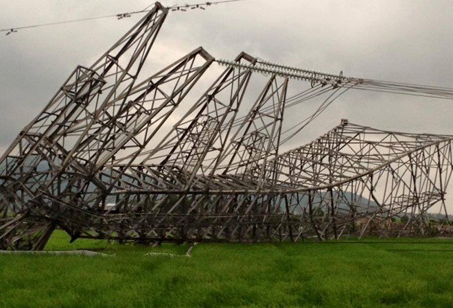Giám định mẫu bê tông tại cột điện đường dây 500 kV bị đổ 3 cột điện đổ dây chuyền.