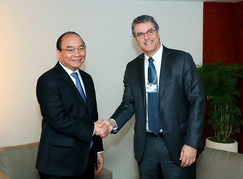 Thủ tướng tiếp lãnh đạo WB, WTO, Chủ tịch Alibaba Thủ tướng tiếp Tổng Giám đốc WTO Roberto Azevedo. Ảnh: VGP