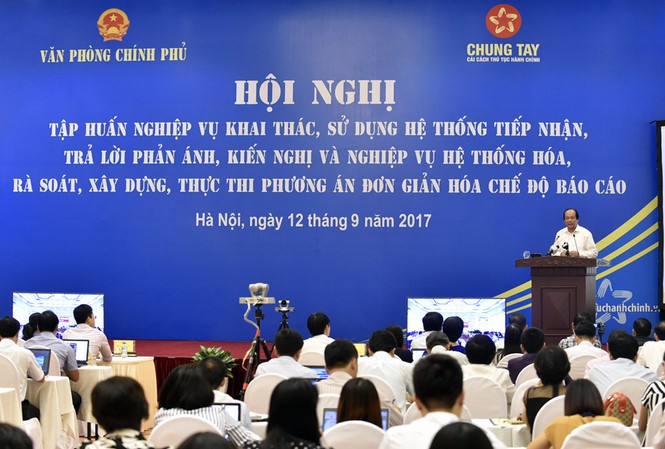 2 triệu báo cáo/năm, cách nào cắt giảm? Bộ trưởng, Chủ nhiệm VPCP Mai Tiến Dũng phát biểu tại Hội nghị tập huấn