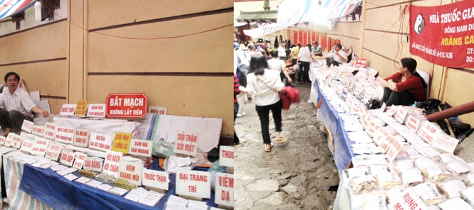 Những hình ảnh chưa đẹp ở Chùa Hương Lang băm, thuốc nam bày bán la liệt tại khu vực Chù Hương.