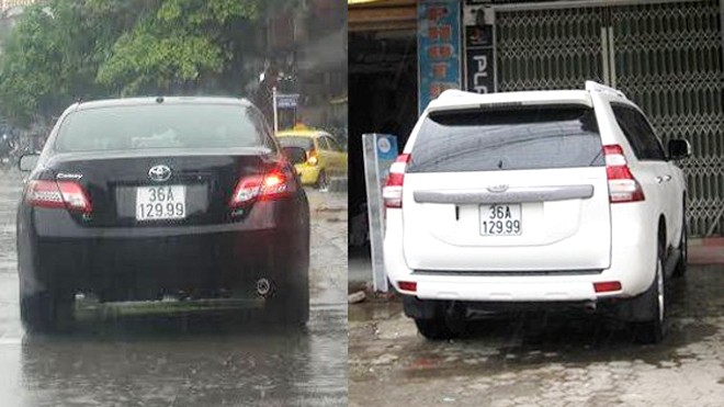 Truy tìm 2 xế hộp dùng chung biển số giả Chiếc Camry và Land Cruiser trùng biển số 36A - 12999 chạy trong nội thành TP. Thanh Hóa