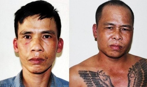 Tên trộm rút súng giả dọa bắn công an Nghi can Đinh Thành Chung và Nguyễn Văn Nam. Ảnh: Công an Hải Phòng