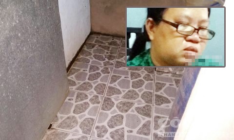 Người bán chuối chiên đâm chết bà lão bán rau Đối tượng Ngà tại cơ quan công an và phòng tắm - nơi phát hiện thi thể bà Tám