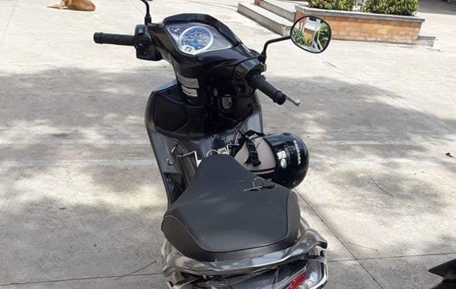 Nghi can trộm xe máy bị người dân đánh gãy tay Xe tang vật vụ án. Ảnh: Phúc Nhân