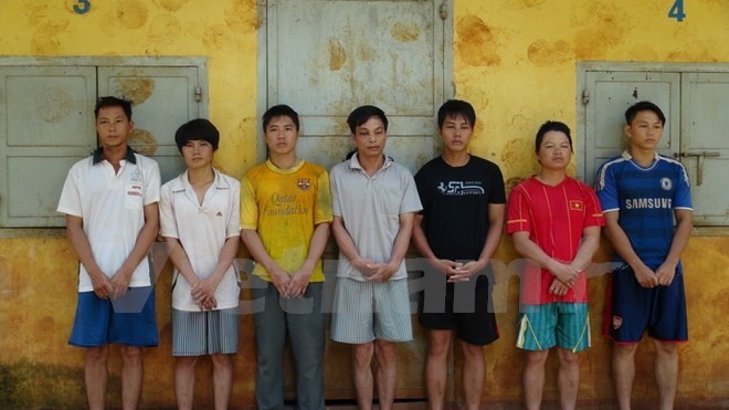 Bắt 3 đối tượng hành hung ba chiến sỹ công an 7 đối tượng tại cơ quan điều tra hôm 17/9. Ảnh: Đậu Tất Thành/Vietnam+