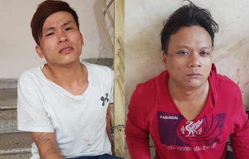 Truy đuổi 2 tên cướp giữa đường phố như phim hành động Hai tên cướp tại cơ quan điều tra. Ảnh: Công an