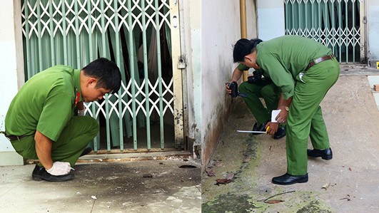 Tạm giam 3 nghi can trong vụ nổ mìn 'dằn mặt' con nợ Công an đang khám nghiệm hiện trường vụ việc