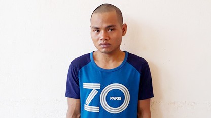 Sau cuộc nhậu, anh rể lừa em vợ ra bờ suối để hãm hiếp Nghi phạm Hiệp tại cơ quan công an.