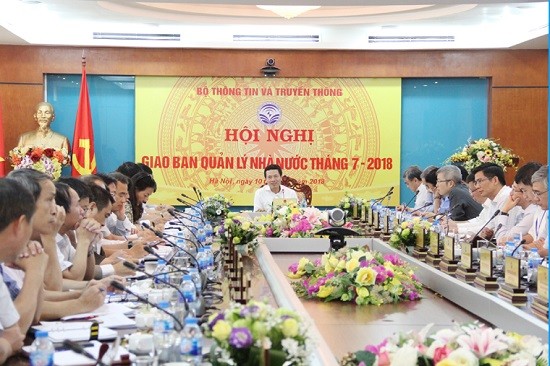 Bộ Thông tin và Truyền thông sẽ áp dụng KPI trong quản lý Toàn cảnh Hội nghị giao ban quản lý nhà nước tháng 7/2018 của Bộ Thông tin và Truyền thông. Ảnh: mic.gov.bn