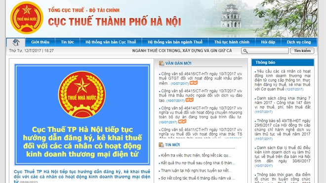 147 doanh nghiệp nợ hơn 63 tỷ đồng tiền thuế Danh sách các doanh nghiệp nợ thuế được công khai trên website Cục thuế TP Hà Nội
