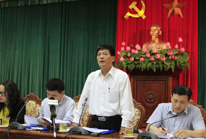 Công bố mức tín nhiệm ông Trần Đăng Tuấn Ông Bùi Anh Tuấn, Phó Chủ tịch Ủy ban MTTQ TP Hà Nội trao đổi tại Hội nghị. Ảnh: Trường Phong