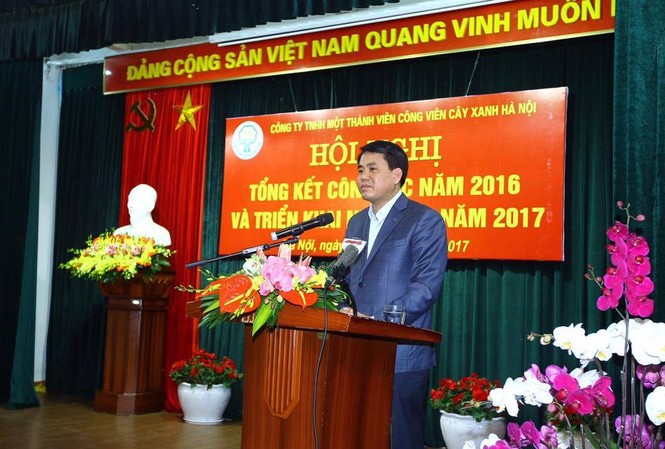 Chủ tịch Hà Nội: Quản lý, chăm sóc cây xanh như với người bệnh Chủ tịch UBND thành phố Hà Nội Nguyễn Đức Chung phát biểu tại hội nghị