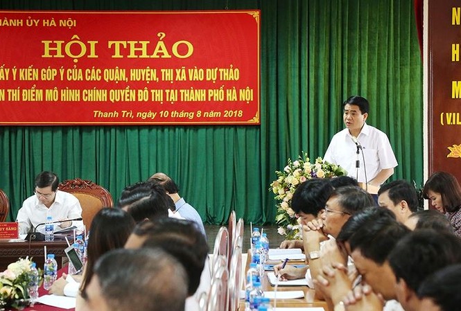 Hà Nội thí điểm mô hình chính quyền đô thị sau 3 năm nữa Chủ tịch UBND thành phố Hà Nội Nguyễn Đức Chung phát biểu tại hội thảo