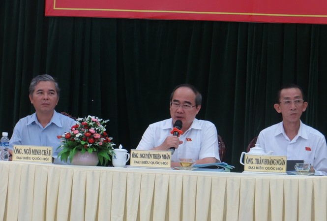 Bí thư TPHCM Nguyễn Thiện Nhân đã được báo cáo vụ Thủ Thiêm Đoàn đại điểu Quốc hội TPHCM tiếp xúc cử tri sáng ngày 14/5