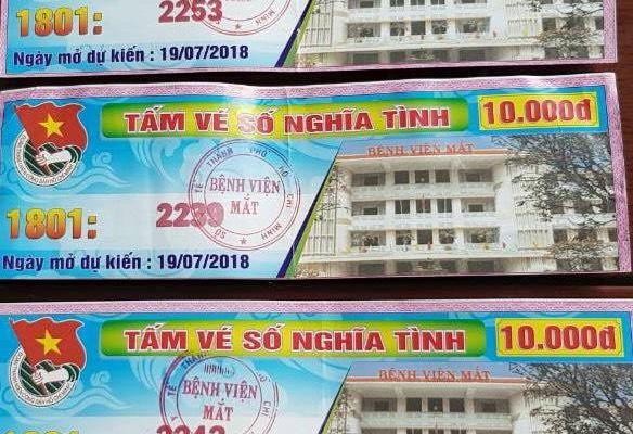 Bệnh viện Mắt TPHCM in và bán vé số trái luật Vé số do bệnh viện Mắt TPHCM phát hành