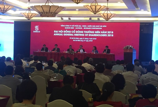 Hội đồng quản trị Sabeco 'vắng tên' Tổng Giám đốc đương nhiệm Toàn cảnh Đại hội đồng cổ đông thường niên 2018 của Sabeco