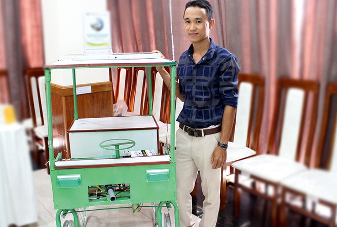 10 ý tưởng độc đáo sáng tạo khởi nghiệp thanh niên nông thôn Mô hình xe năng lượng phục vụ nông nghiệp của Trần Trung Hiếu là một trong 10 ý tưởng xuất sắc lọt vào Chung kết cuộc thi. Ảnh: Báo An Giang