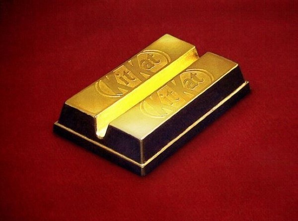 Kẹo socola Kit Kat bọc vàng 24k lần đầu ra mắt tại Nhật Những thanh socola Kit Kat được bọc vàng 24K