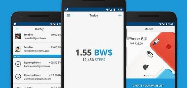 Đi bộ được tiền Giao diện của Bitwalking trên iOS