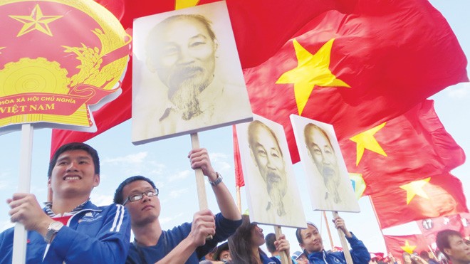 Lòng yêu nước, khát vọng vươn lên luôn sẵn có trong giới trẻ Cờ Tổ quốc rợp trời Festival. Ảnh: Lê xuân sơn