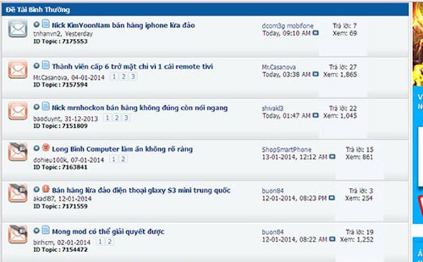 Cư dân mạng làm 'thám tử' Chuyên mục cảnh báo lừa đảo trên một trang mạng mua bán