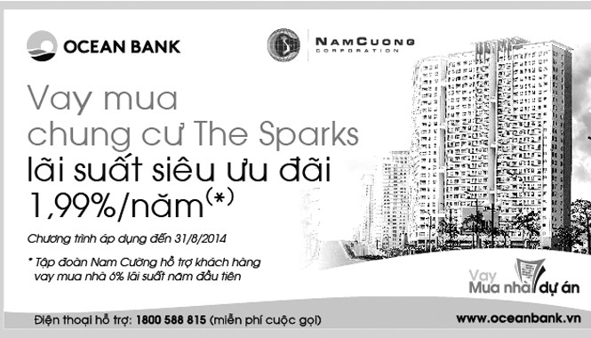 Vay mua chung cư The Sparks lãi suất 1,99%/năm Vay mua chung cư The Sparks lãi suất 1,99%/năm