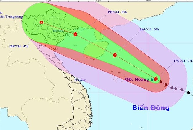 Bão số 2 cách Hoàng Sa khoảng 390 km Bão số 2 cách Hoàng Sa khoảng 390 km