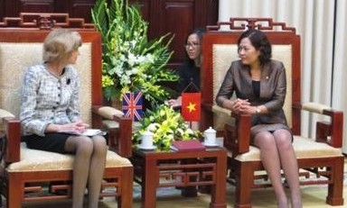 Doanh nghiệp Anh quan tâm đến thị trường Việt Nam Ảnh tại buổi tiếp sáng nay