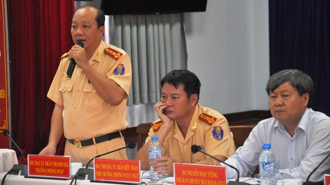 'Bão đêm' dễ tái phát khi vào SEA Games 28 Đại tá Trần Thanh Trà chủ trì buổi tọa đàm. Ảnh Việt Văn