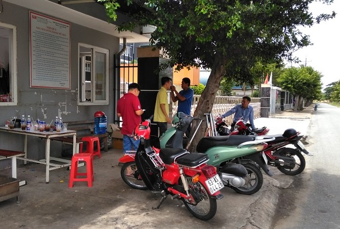 Nữ công nhân đang may bất ngờ lên cơn co giật rồi tử vong Hiện trường nơi xảy ra vụ việc.