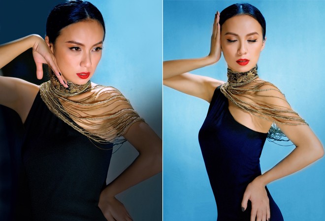 Huyền Ny khoe đường cong với váy đen bó sát Huyền Ny khoe đường cong với váy đen bó sát