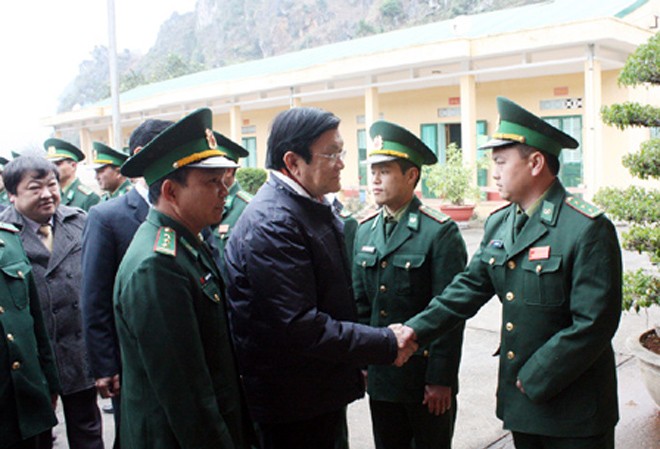 Chủ tịch nước thăm, làm việc tại Hà Giang Chủ tịch nước thăm Đồn Biên phòng Đồng Văn