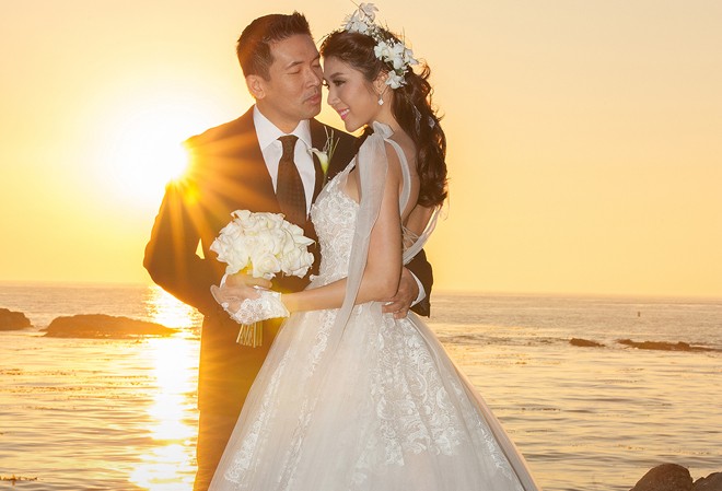 Ngọc Quyên và chồng đón hoàng hôn lãng mạn trên biển Ngọc Quyên và chồng đón hoàng hôn lãng mạn trên biển