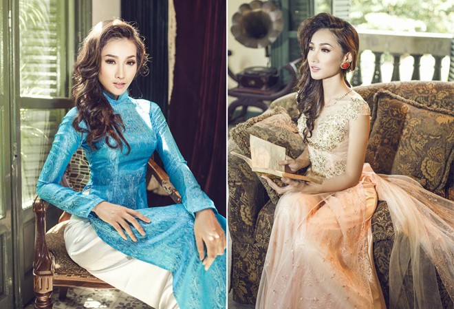 Khánh Ngọc đẹp hiện đại và gợi cảm với áo dài Khánh Ngọc đẹp hiện đại và gợi cảm với áo dài