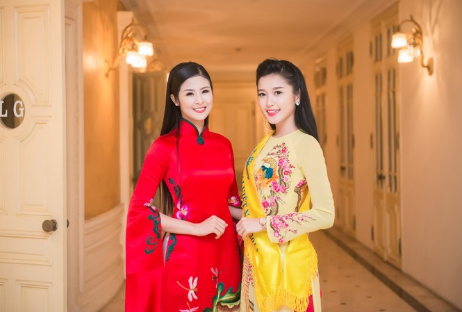 Hoa hậu Ngọc Hân hội ngộ Á hậu Huyền My tại Hà Nội Hoa hậu Ngọc Hân và Á hậu Huyền My.