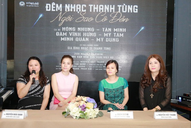 Gia đình tổ chức đêm nhạc tưởng nhớ nhạc sĩ Thanh Tùng Đại diện gia đình nhạc sĩ Thanh Tùng và công ty Đông Đô trong buổi họp báo giới thiệu về liveshow.