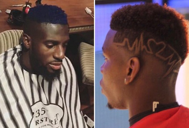 Pogba khoe kiểu đầu 'điện tâm đồ' trước đại chiến M.U-Tottenham Tiemoue Bakayoko và Paul Pogba.
