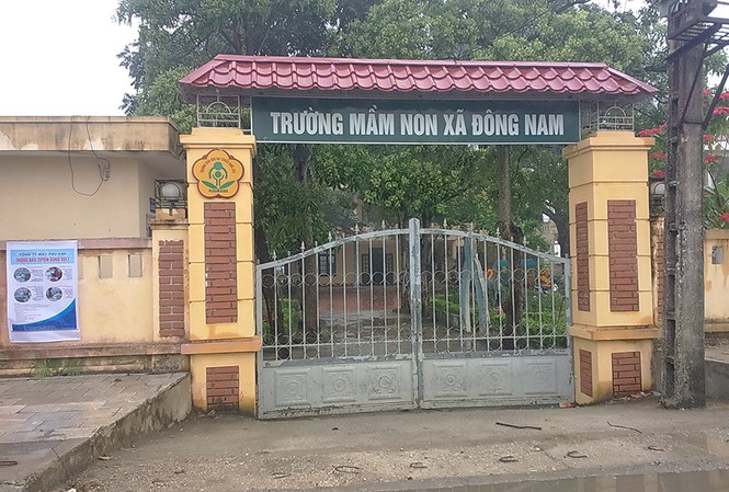 Giáo viên kêu cứu vì bị nhà trường nợ lương Trường mầm non xã Đông Nam, huyện Đông Sơn (Thanh Hóa) - nơi xảy ra vụ việc giáo viên, nhân nhân hợp đồng đang bị nợ lương - Ảnh: Hoàng Lam.