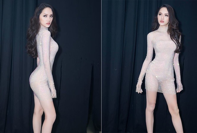Hương Giang Idol lọt top 15 phần thi tài năng tại Hoa hậu chuyển giới Hương Giang diện trang phục xuyên thấu gợi cảm trong phần thi tài năng.