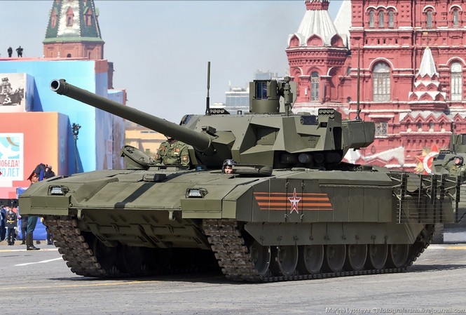 Tăng cường siêu pháo, xe tăng Armata nguy hiểm gấp vạn lần Tăng T-14 Armata tham gia lễ duyệt binh trên Quảng trường Đỏ