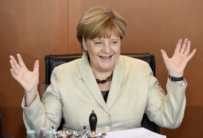 Thủ tướng Đức Merkel có triển vọng giành giải Nobel Thủ tướng Đức Angela Merkel tại một cuộc họp Nội các ở thủ đô Berlin. (Ảnh: AFP/TTXVN)
