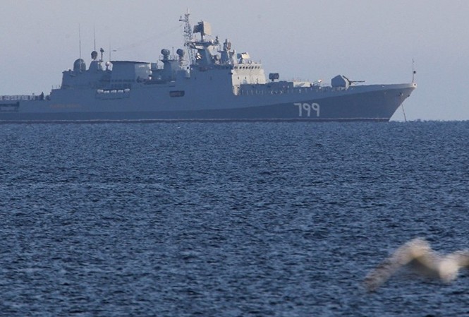 Lộ thời điểm tàu khu trục Đô đốc Makarov gia nhập Hải quân Nga Ảnh: Sputnik