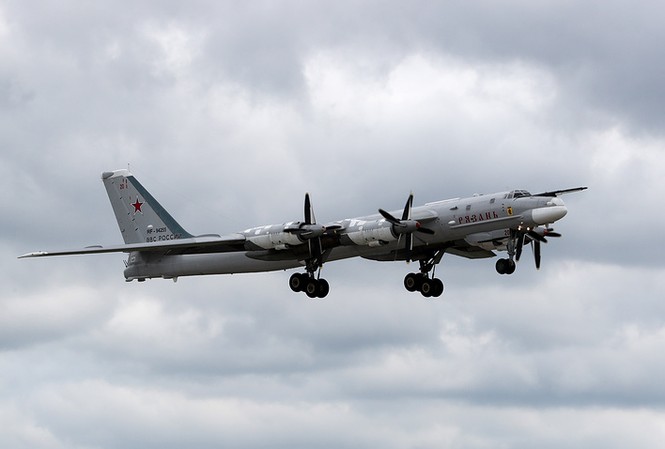 Oanh tạc cơ Tu-95MS Nga đột ngột xuất hiện phía Tây Thái Bình Dương Ảnh: Tass