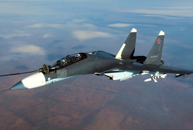 Hé lộ tính năng vượt trội của Su-30SM Nga so với F-22 Mỹ Ảnh: Bộ Quốc phòng Nga