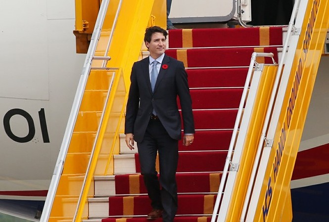 Thủ tướng Canada tới Hà Nội, bắt đầu thăm chính thức Việt Nam Ảnh: Như Ý
