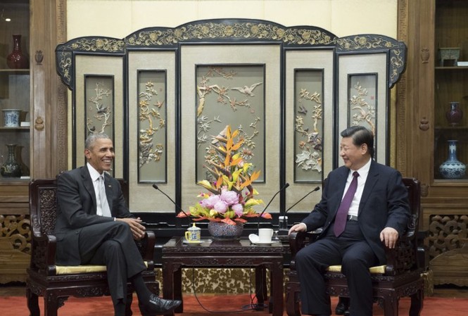 Chủ tịch Tập Cận Bình tiếp cựu Tổng thống Mỹ Obama ở Bắc Kinh Ảnh: TheStar