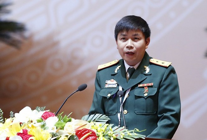 Tuổi trẻ toàn quân kiên định, trí tuệ, xung kích, quyết thắng Trung tá Trần Viết Năng. (Ảnh: Như Ý)